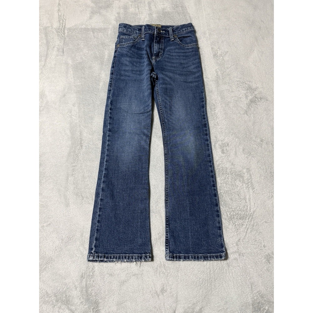 Wrangler 20X Boys Size 10 Regular Bootcut Blue Stretch Jeans Western 23x25